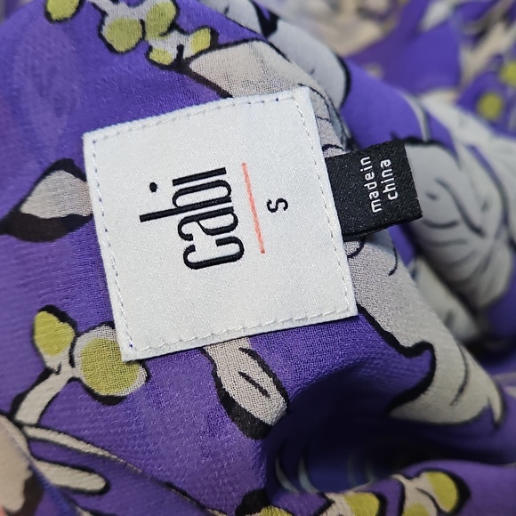 CAbi Vivid Violet Floral Cami Top With Adjustsble Straps - Picture 8 of 9